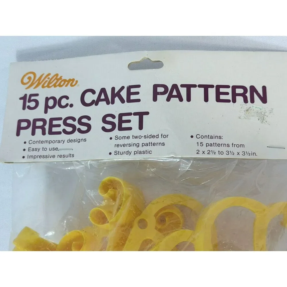 NOS Wilton 15 PC Cake Pattern Press Set Cake Decorating Ornate Scroll Complete